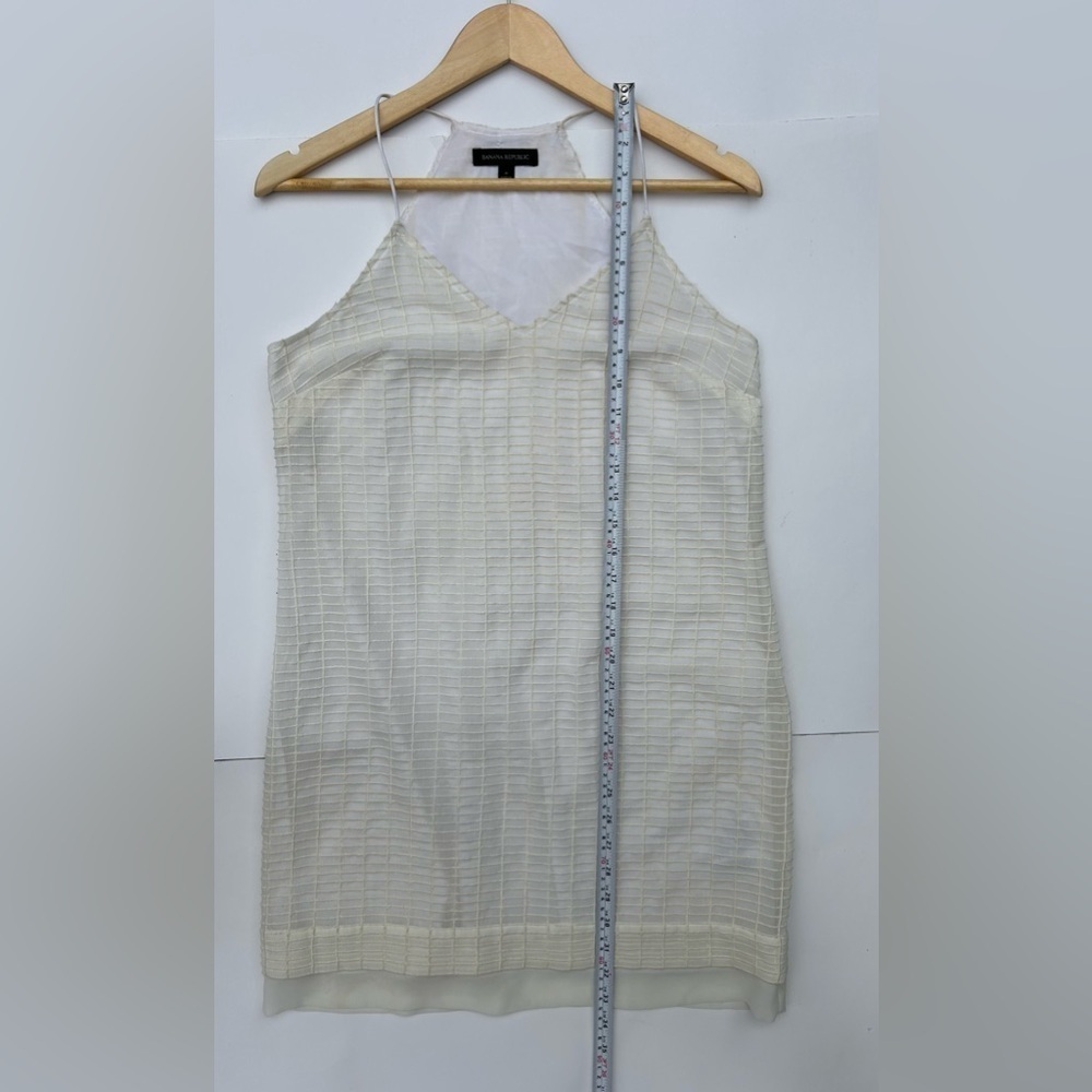 Banana republic Spaghetti strap racerback dress textured cream ivory size 4 - Picture 4 of 5